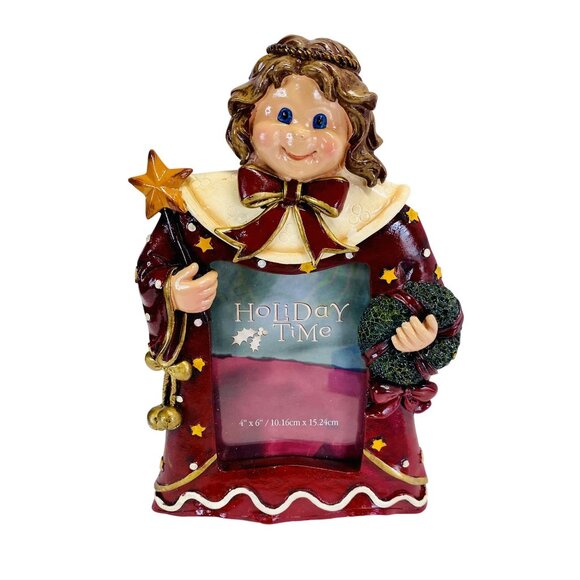 Holiday Time Angel Photo Frame Christmas Decor Resin Figurine - Picture 1 of 9